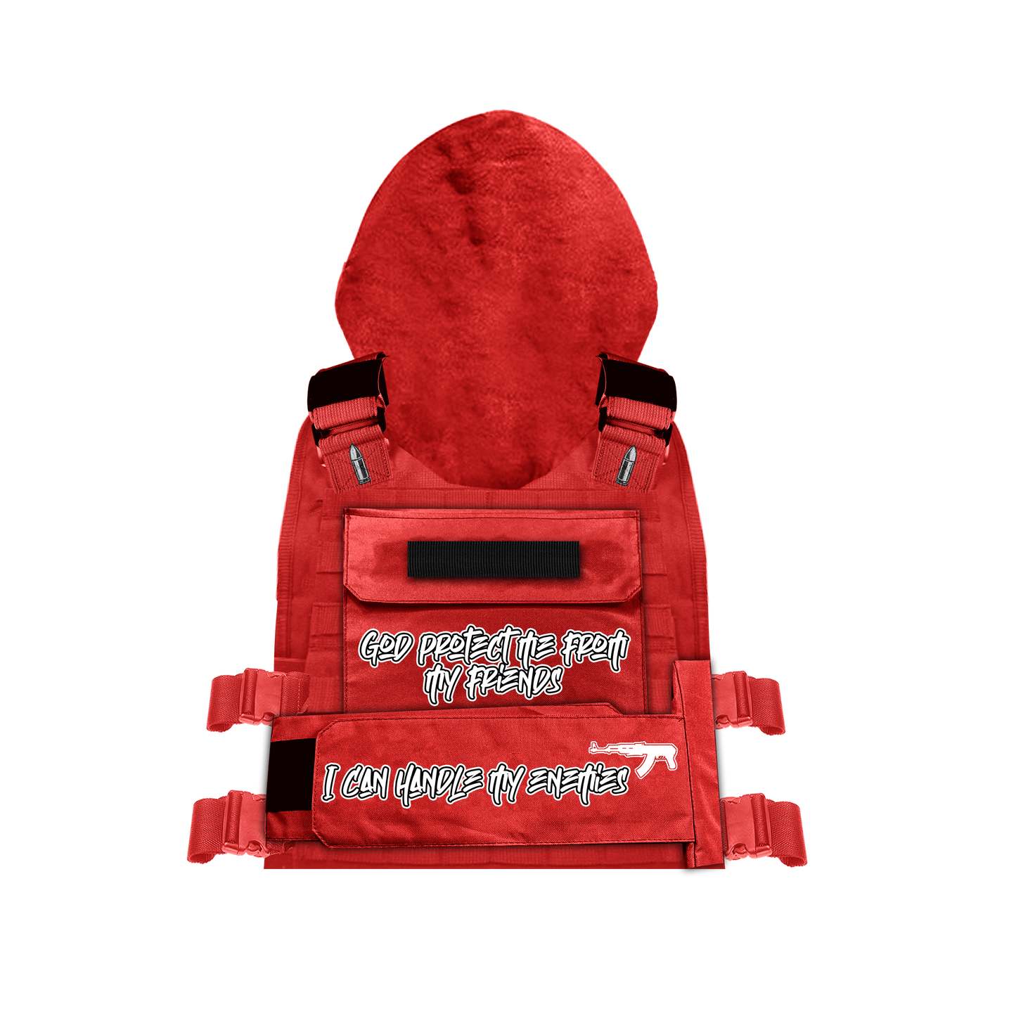 “GOD Protect Me From My Friends” Hoodie Vest